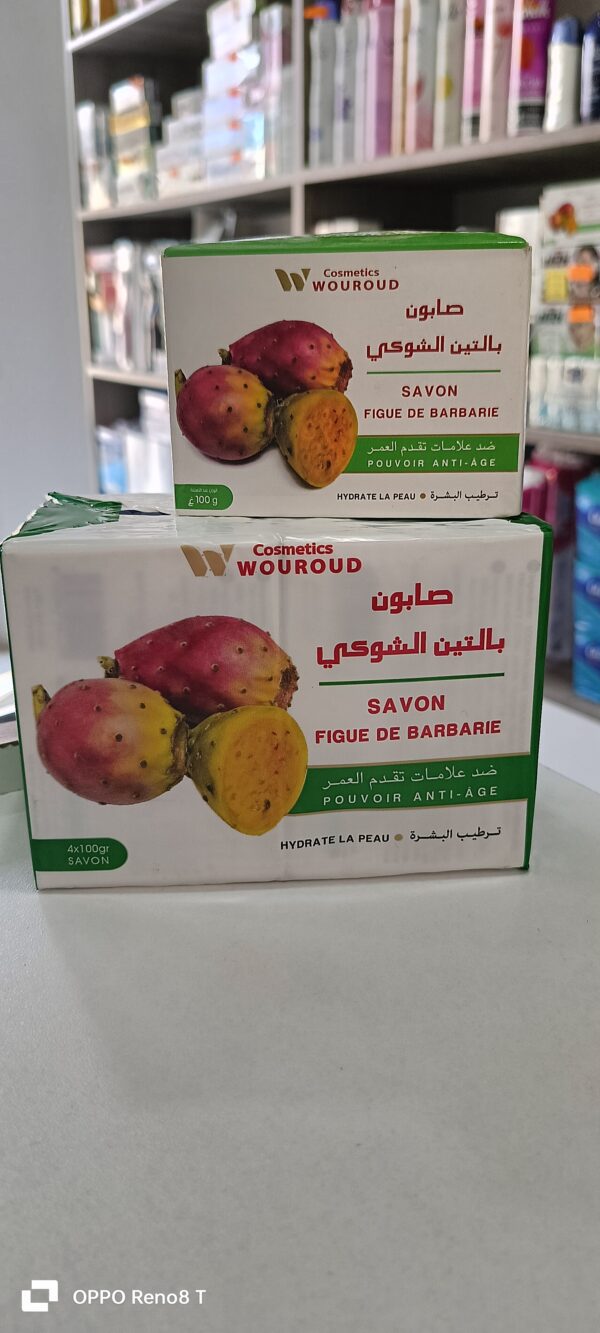 صابون التين الشوكي ورود -savon +à l'huile de pépins de figue de barbarie