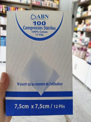 ABN compresses steriles7,5*7,5 boite de 100كمادات معقمة