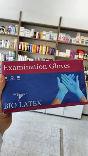 gants blancs taille M BIO LATEX  قفازات طبية